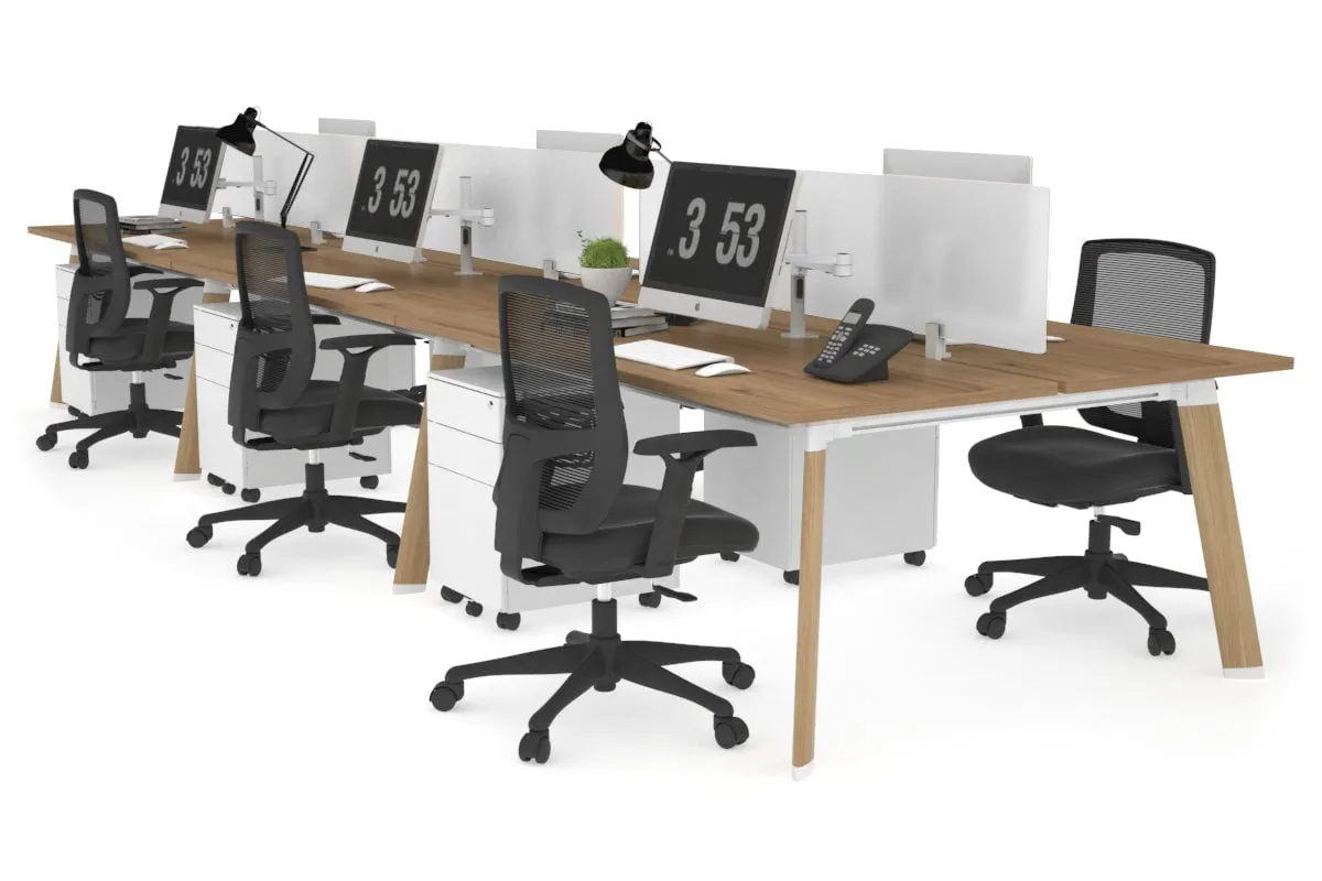 Switch - 6 Person Workstation Wood Imprint Frame [1600L x 700W]