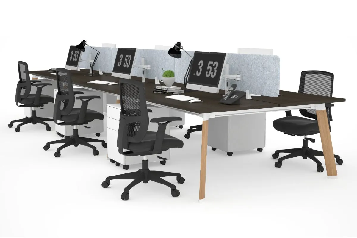 Switch - 6 Person Workstation Wood Imprint Frame [1600L x 700W]