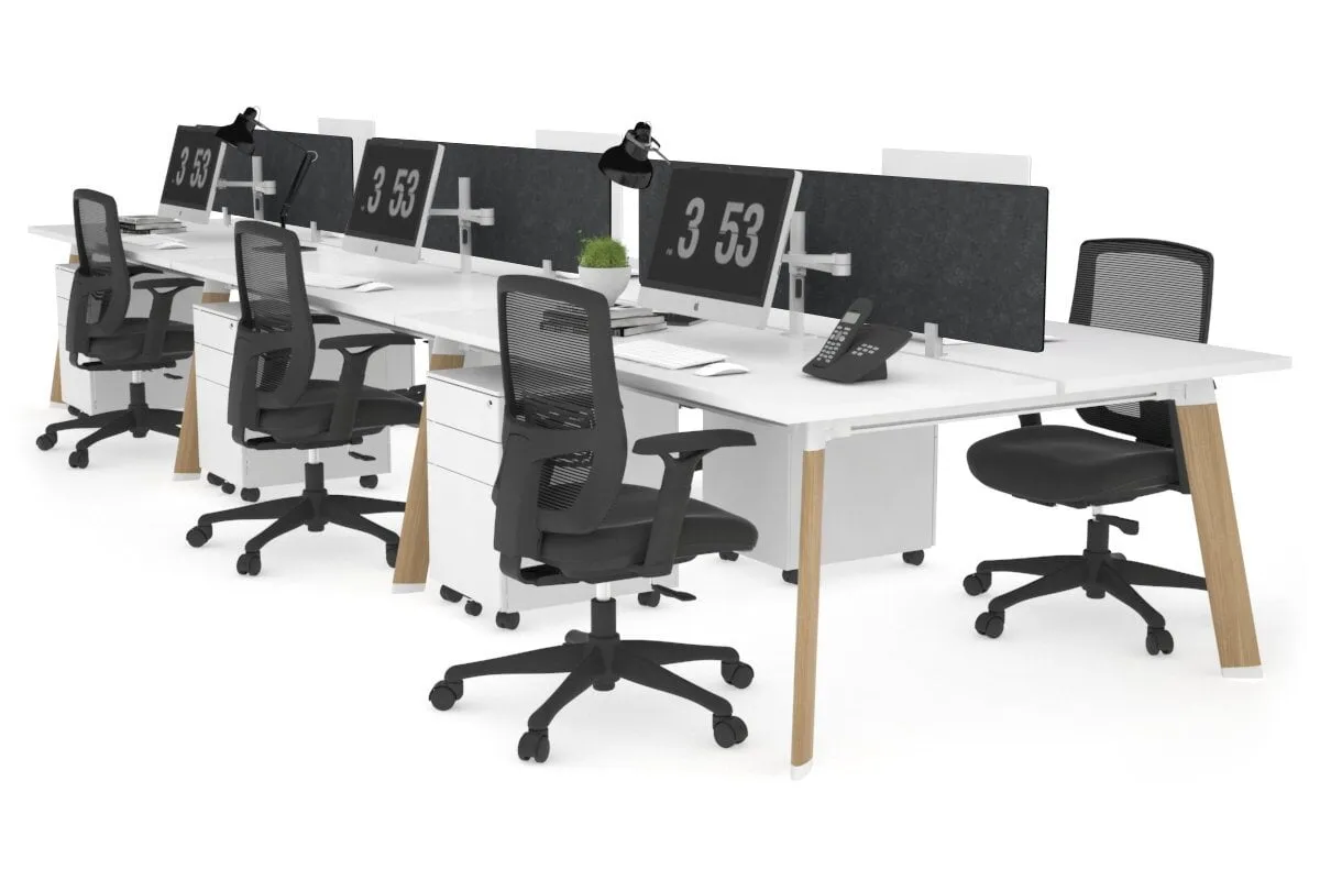 Switch - 6 Person Workstation Wood Imprint Frame [1600L x 700W]
