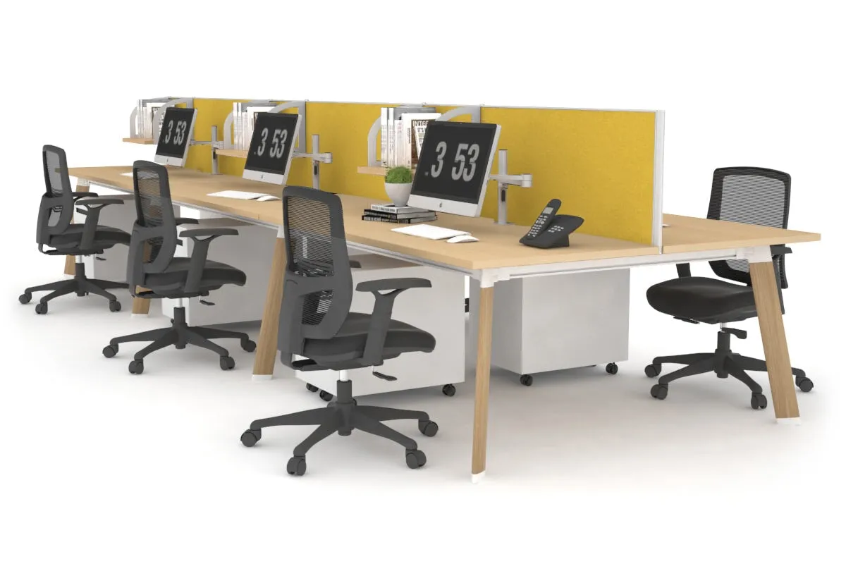 Switch - 6 Person Workstation Wood Imprint Frame [1600L x 700W]