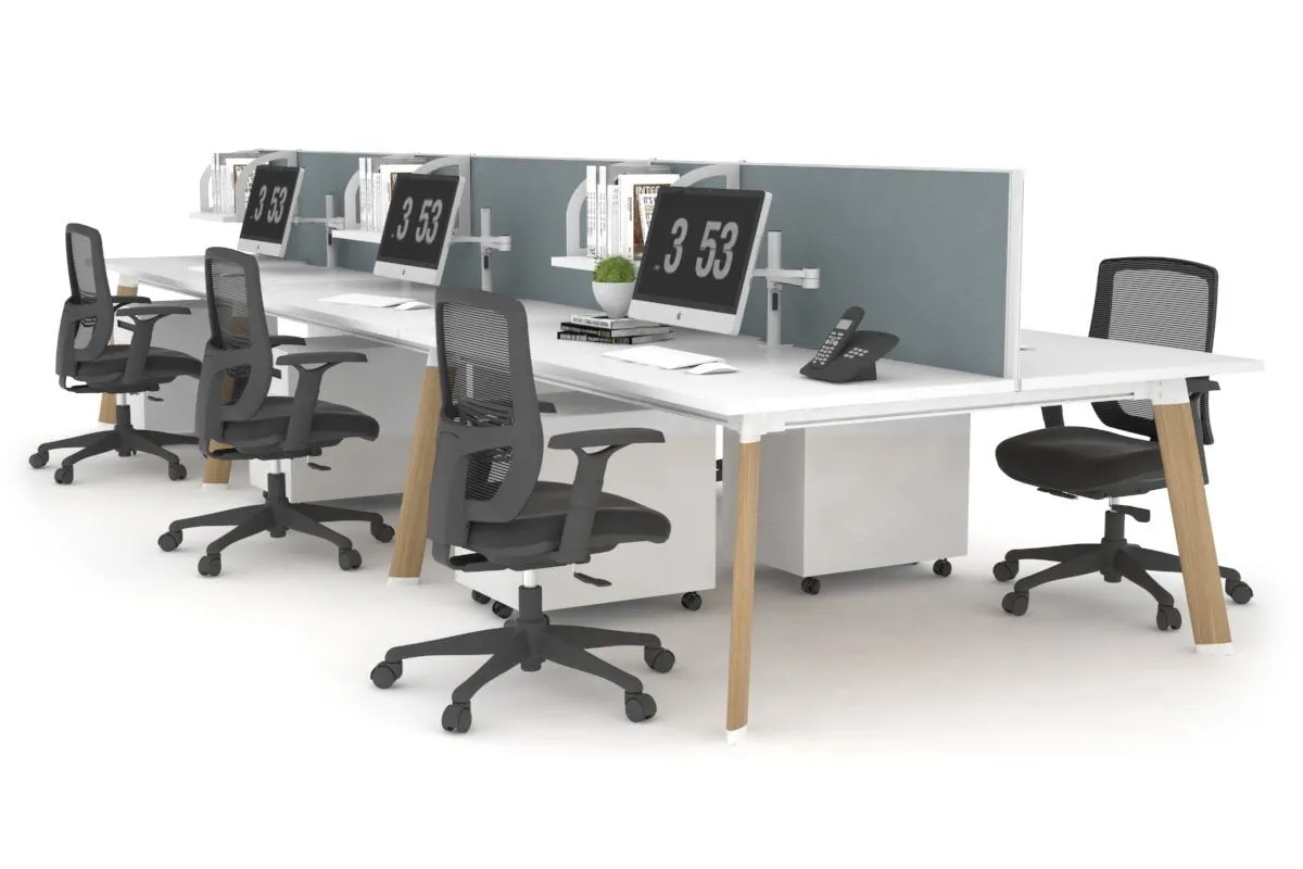 Switch - 6 Person Workstation Wood Imprint Frame [1600L x 700W]