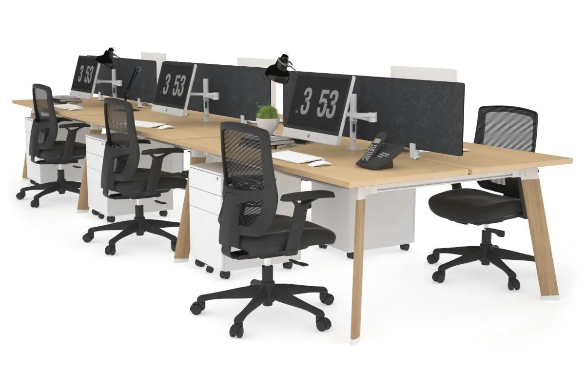 Switch - 6 Person Workstation Wood Imprint Frame [1600L x 700W]