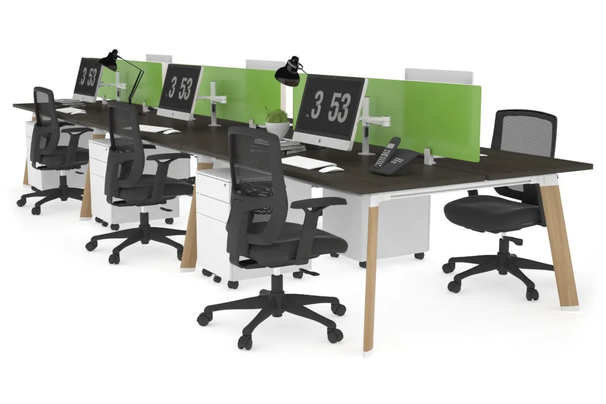 Switch - 6 Person Workstation Wood Imprint Frame [1600L x 700W]