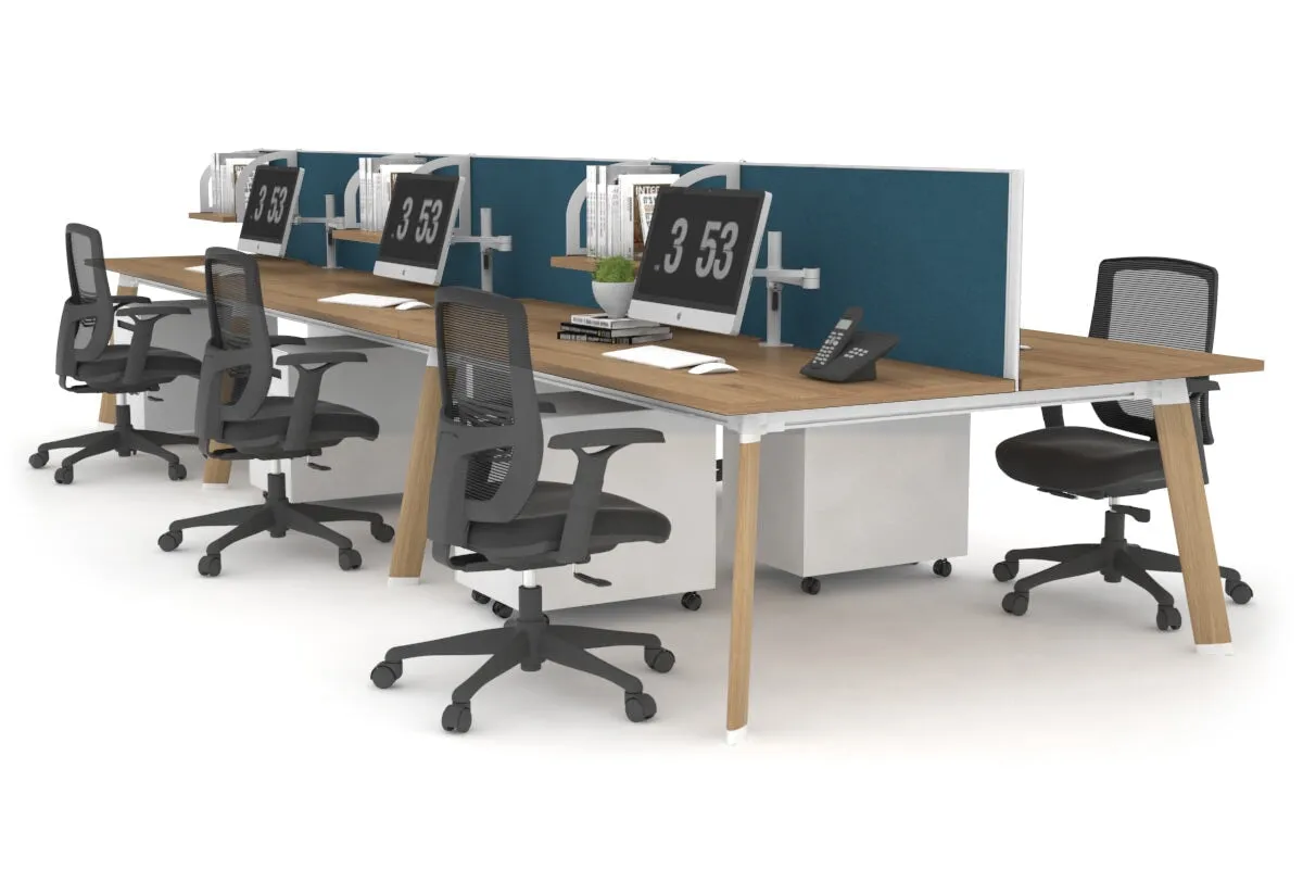 Switch - 6 Person Workstation Wood Imprint Frame [1600L x 700W]