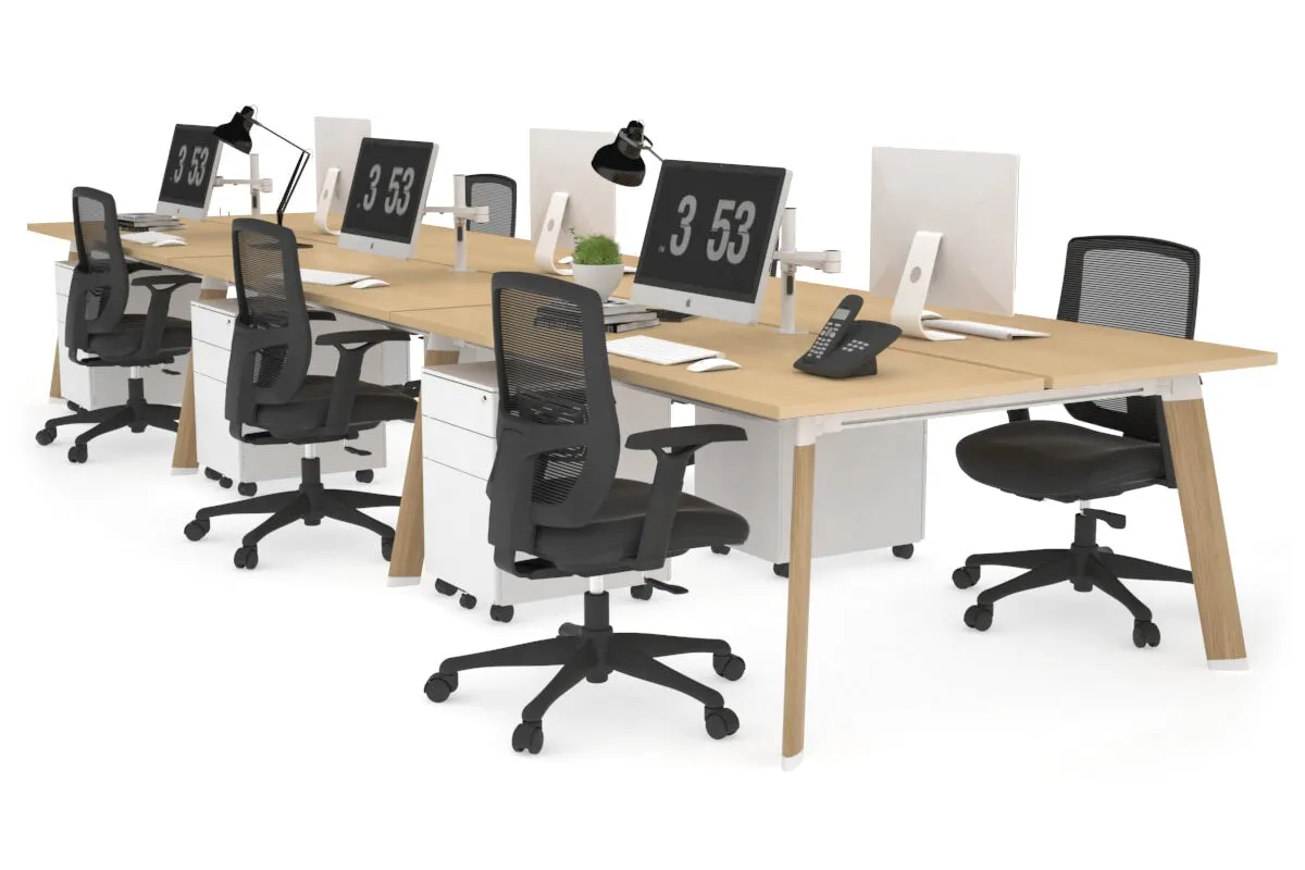 Switch - 6 Person Workstation Wood Imprint Frame [1600L x 700W]