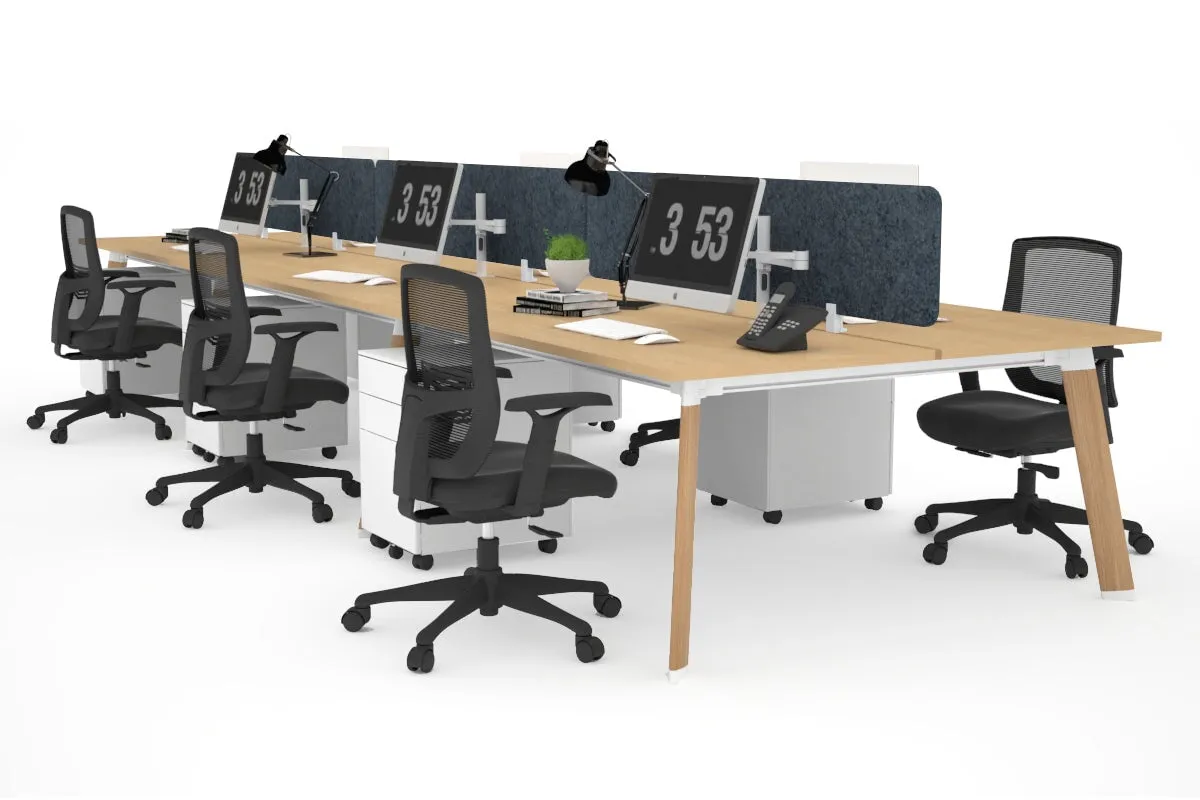 Switch - 6 Person Workstation Wood Imprint Frame [1600L x 700W]