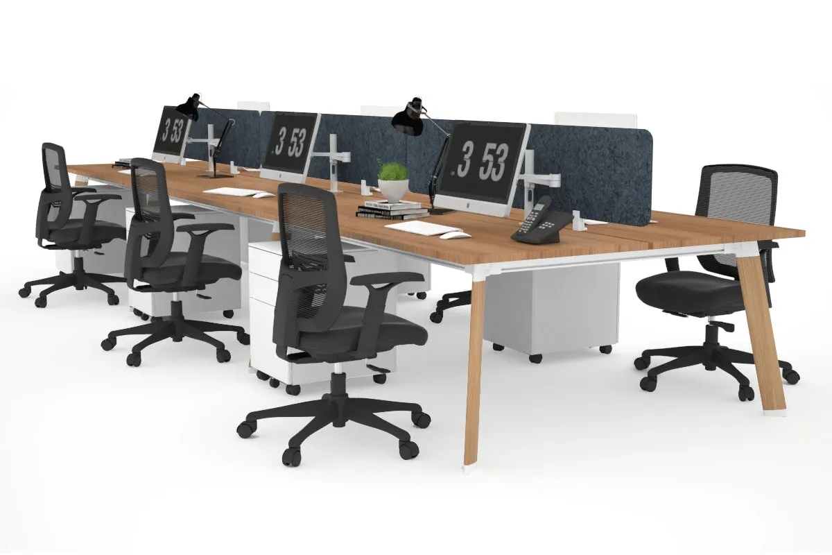 Switch - 6 Person Workstation Wood Imprint Frame [1600L x 700W]