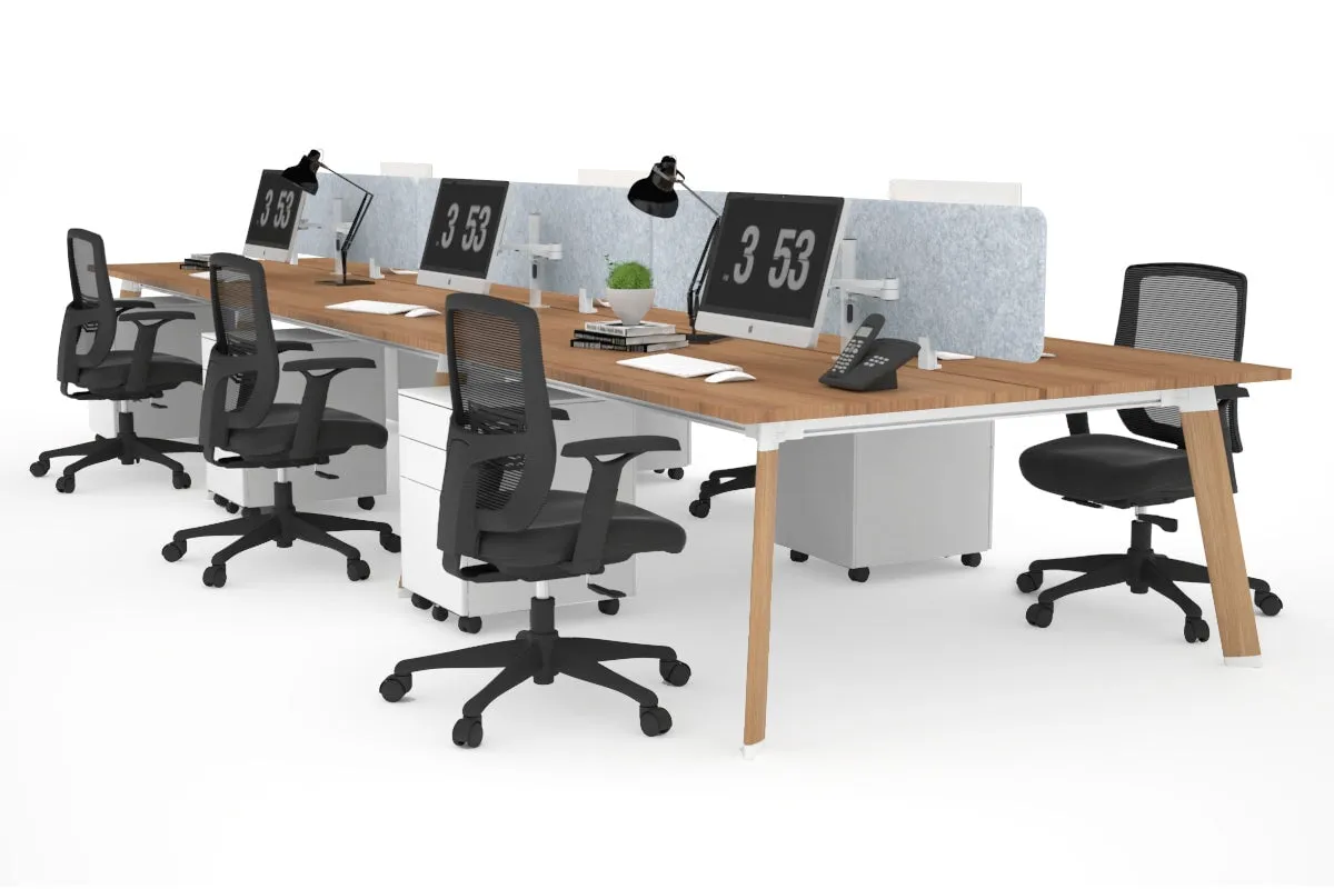 Switch - 6 Person Workstation Wood Imprint Frame [1600L x 700W]