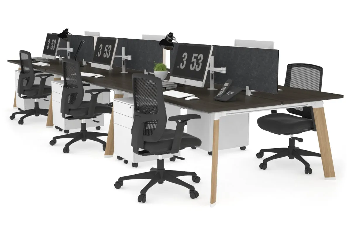 Switch - 6 Person Workstation Wood Imprint Frame [1600L x 700W]