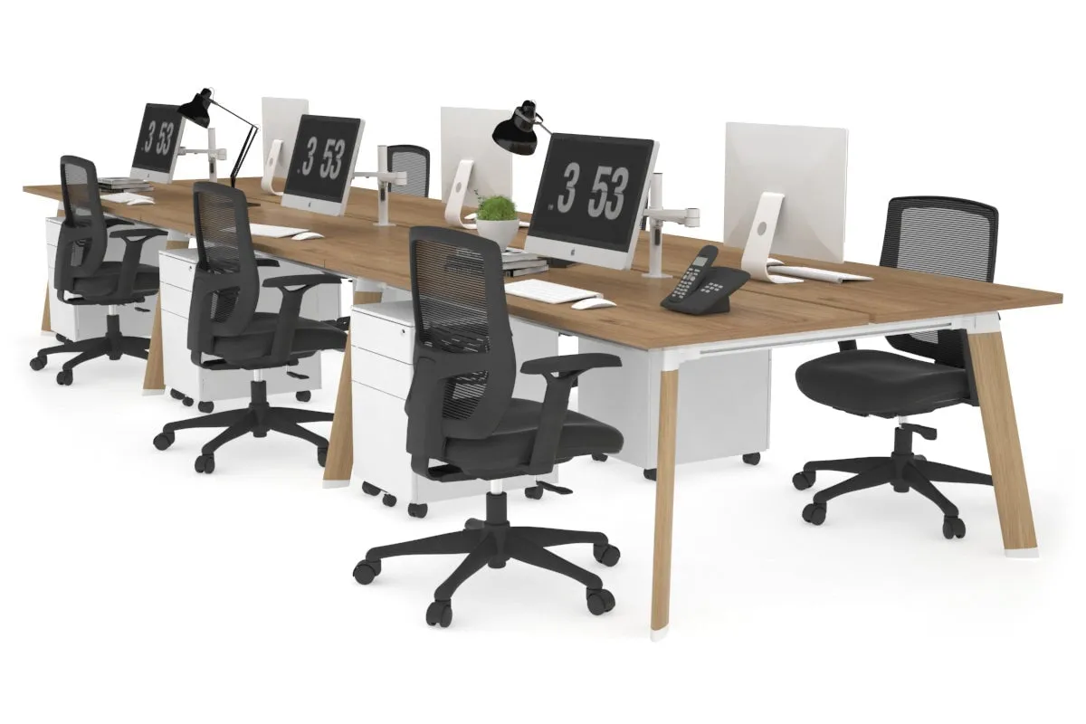 Switch - 6 Person Workstation Wood Imprint Frame [1600L x 700W]