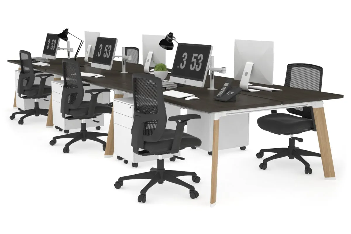 Switch - 6 Person Workstation Wood Imprint Frame [1600L x 700W]