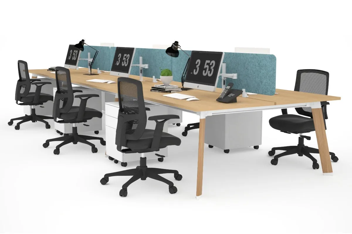Switch - 6 Person Workstation Wood Imprint Frame [1600L x 700W]