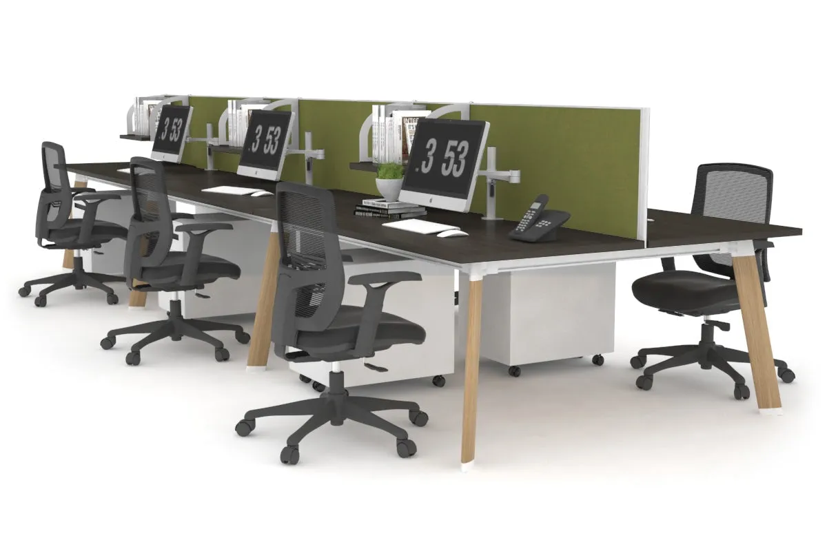 Switch - 6 Person Workstation Wood Imprint Frame [1600L x 700W]