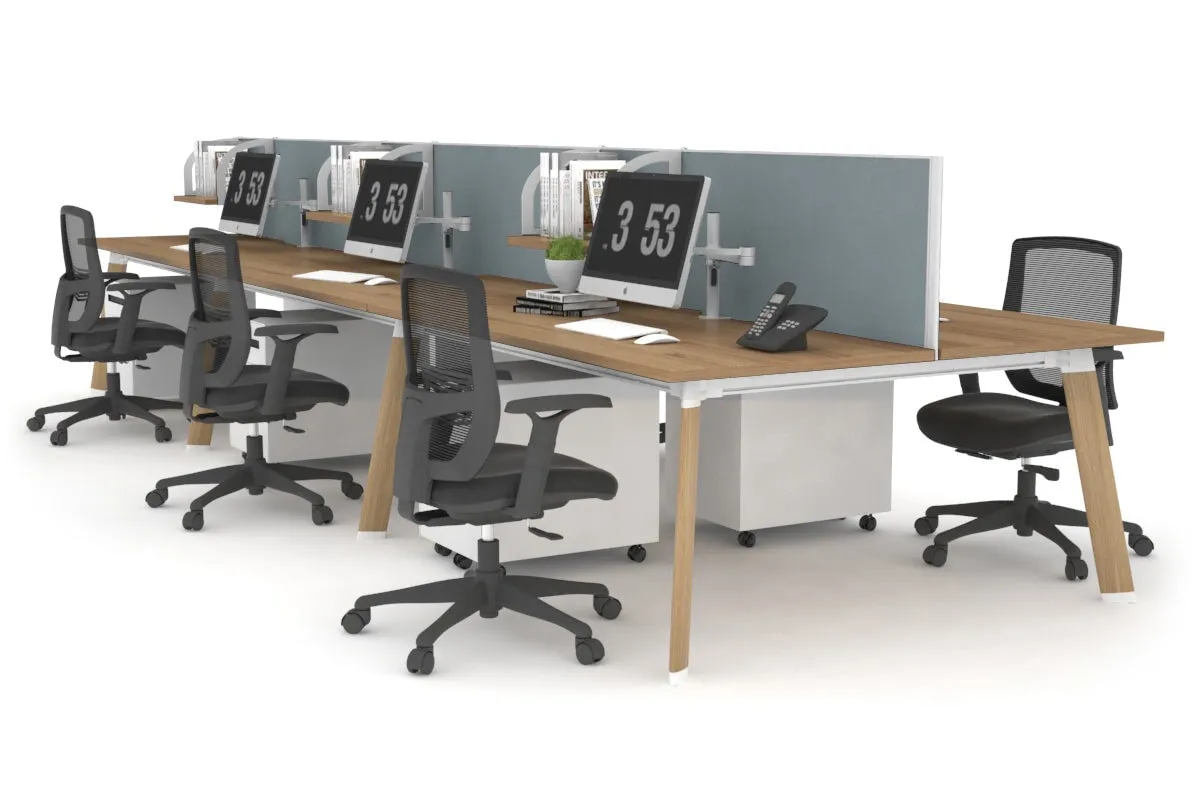 Switch - 6 Person Workstation Wood Imprint Frame [1600L x 700W]