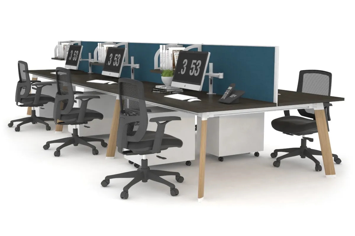 Switch - 6 Person Workstation Wood Imprint Frame [1600L x 700W]