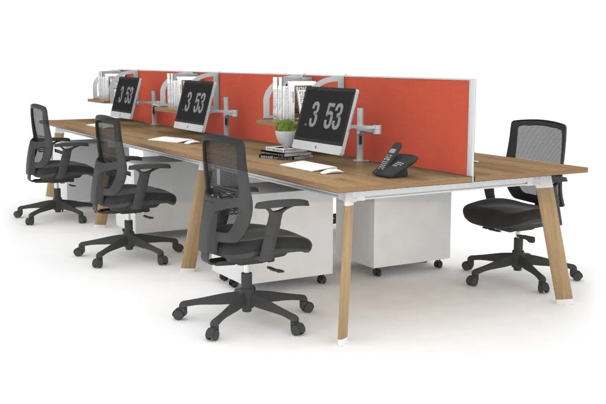 Switch - 6 Person Workstation Wood Imprint Frame [1600L x 700W]