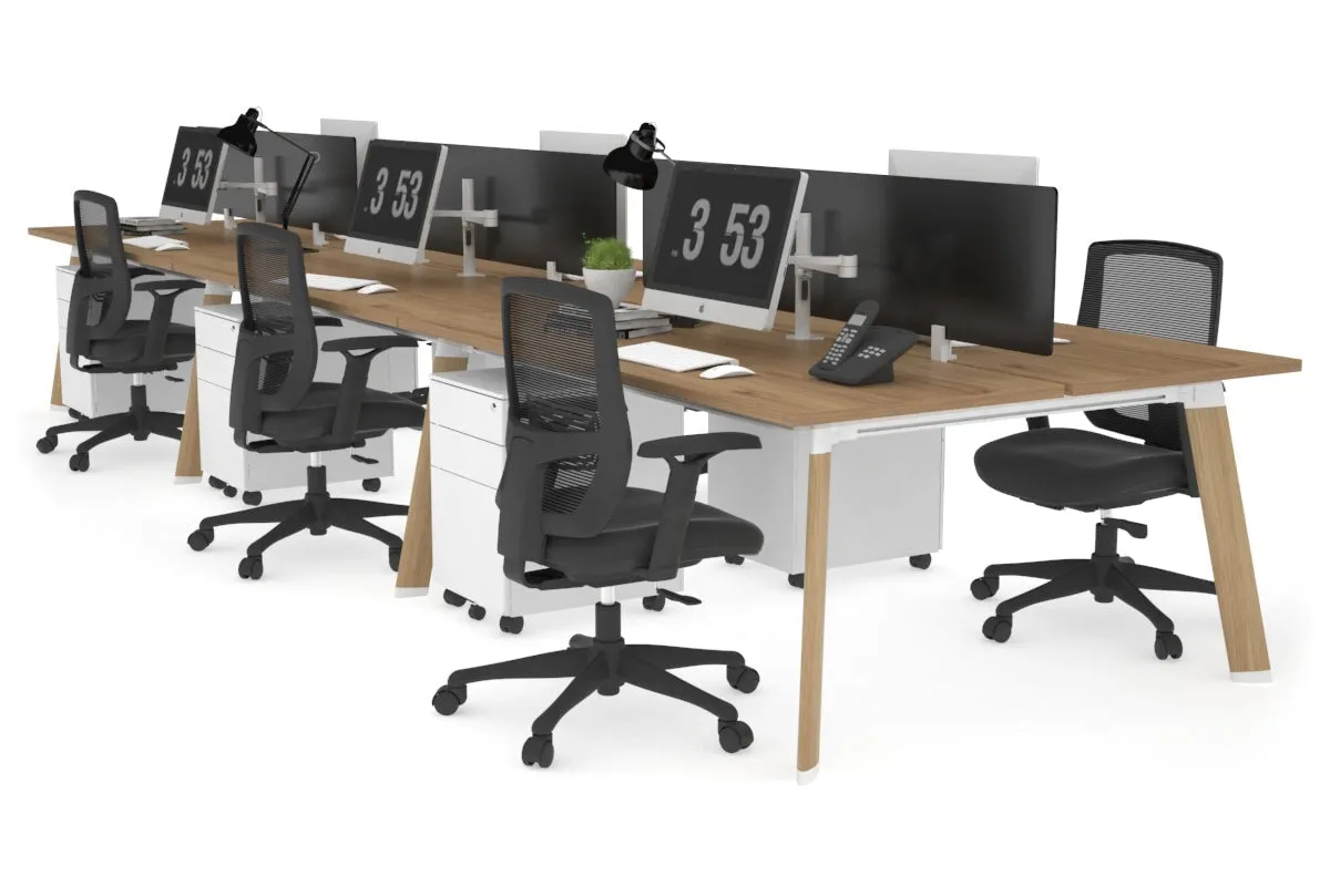 Switch - 6 Person Workstation Wood Imprint Frame [1600L x 700W]