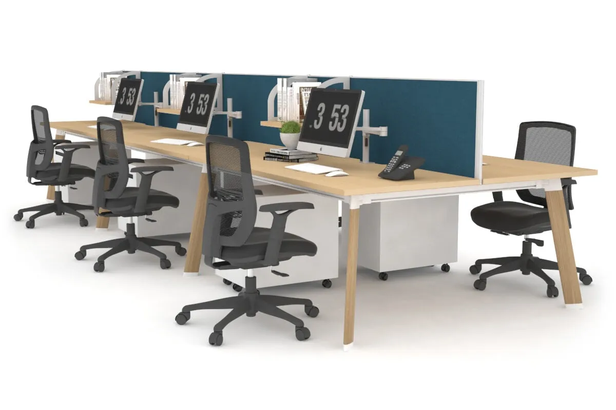 Switch - 6 Person Workstation Wood Imprint Frame [1600L x 700W]