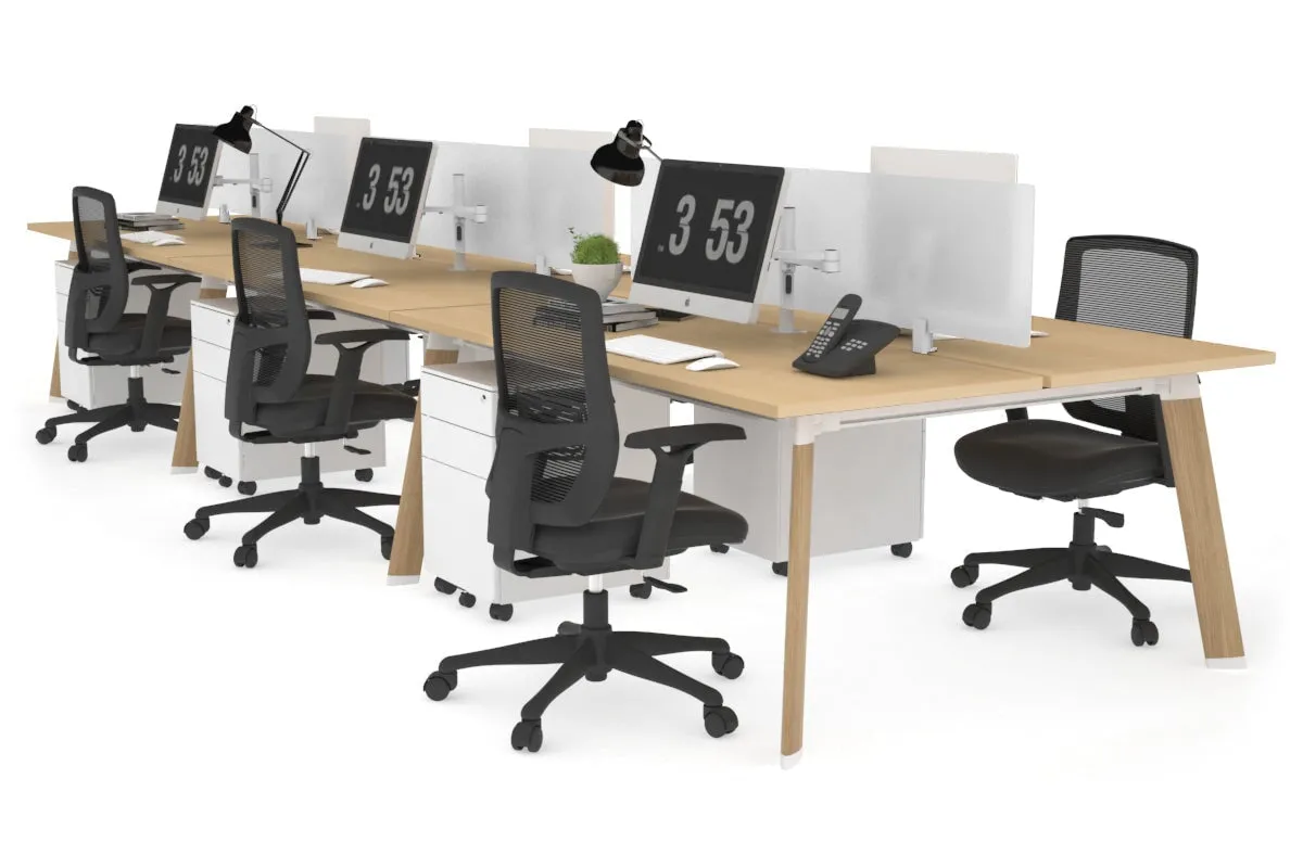 Switch - 6 Person Workstation Wood Imprint Frame [1600L x 700W]