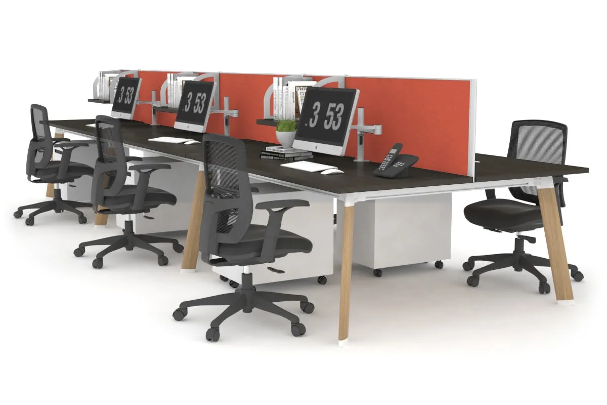 Switch - 6 Person Workstation Wood Imprint Frame [1600L x 700W]