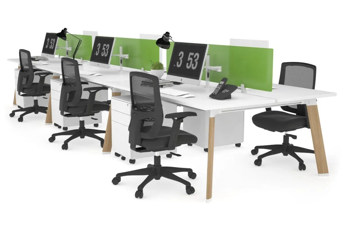 Switch - 6 Person Workstation Wood Imprint Frame [1600L x 700W]
