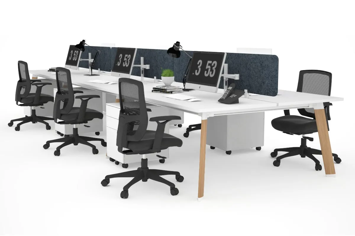 Switch - 6 Person Workstation Wood Imprint Frame [1600L x 700W]
