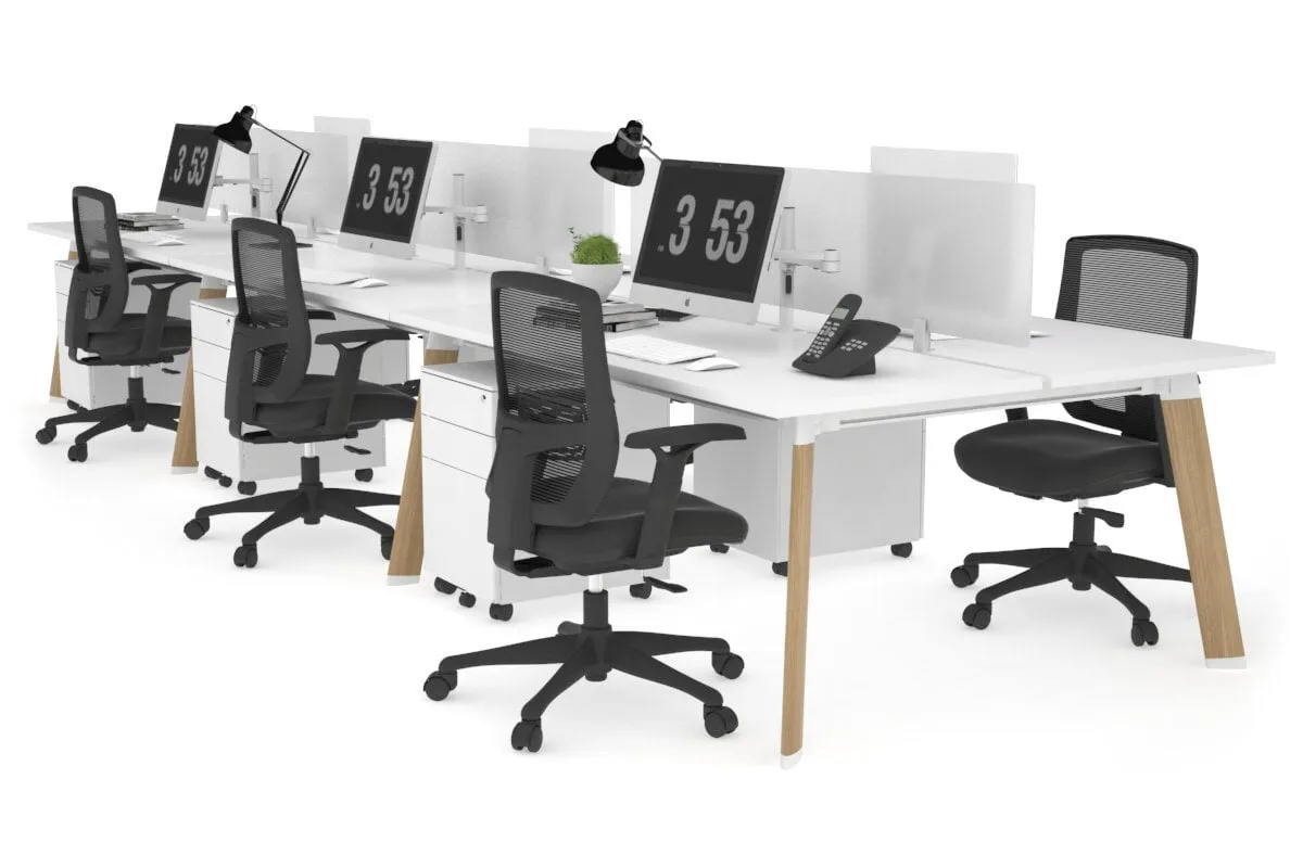 Switch - 6 Person Workstation Wood Imprint Frame [1600L x 700W]
