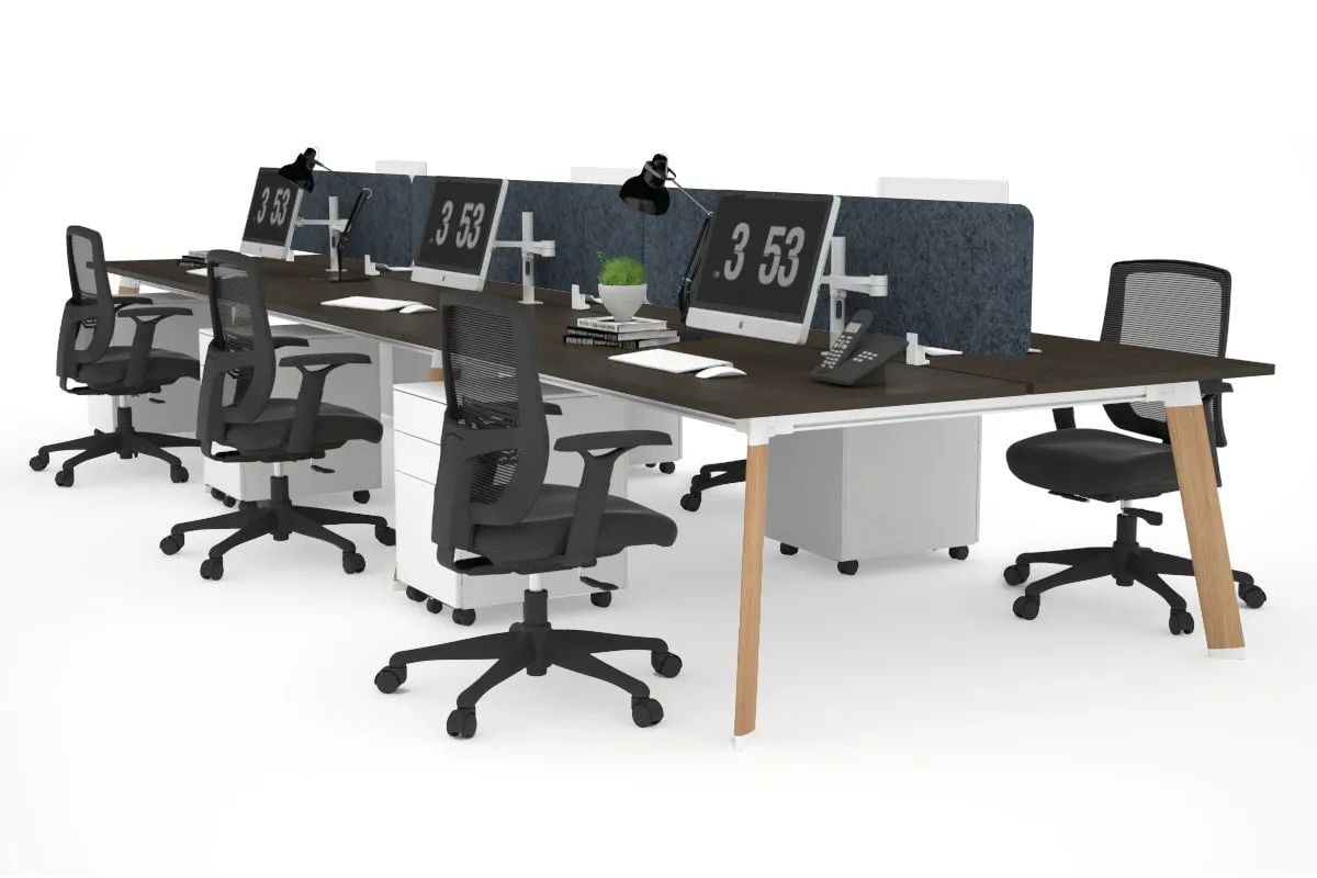 Switch - 6 Person Workstation Wood Imprint Frame [1600L x 700W]