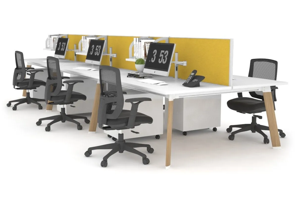Switch - 6 Person Workstation Wood Imprint Frame [1600L x 700W]