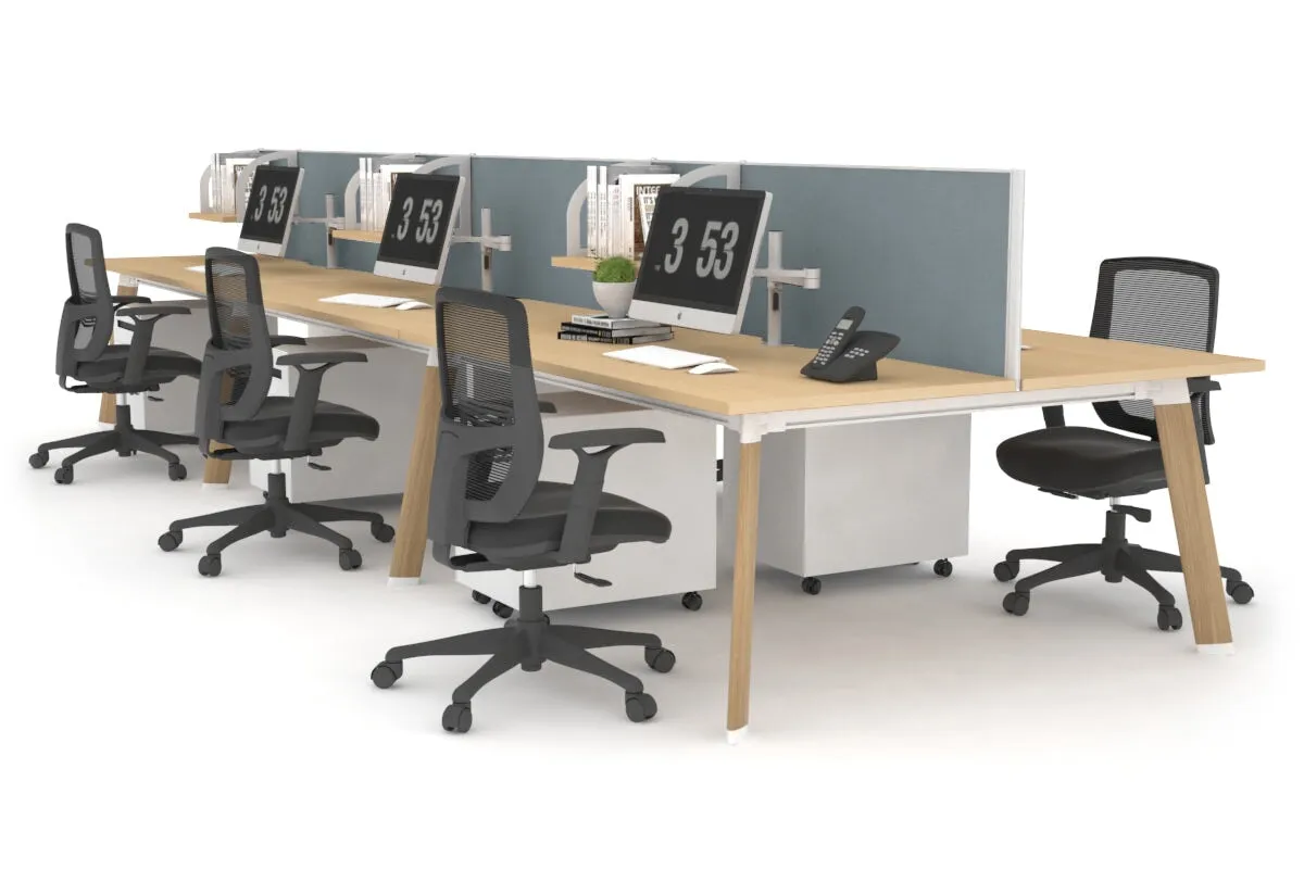 Switch - 6 Person Workstation Wood Imprint Frame [1600L x 700W]