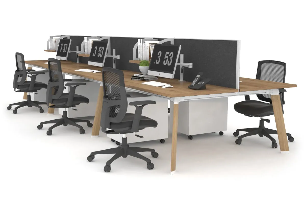 Switch - 6 Person Workstation Wood Imprint Frame [1600L x 700W]
