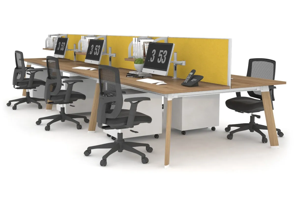 Switch - 6 Person Workstation Wood Imprint Frame [1600L x 700W]