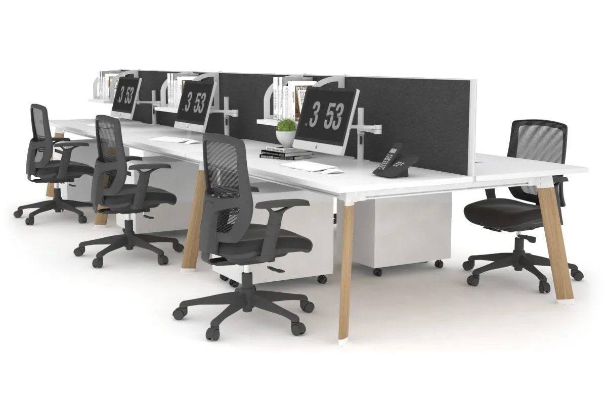 Switch - 6 Person Workstation Wood Imprint Frame [1600L x 700W]