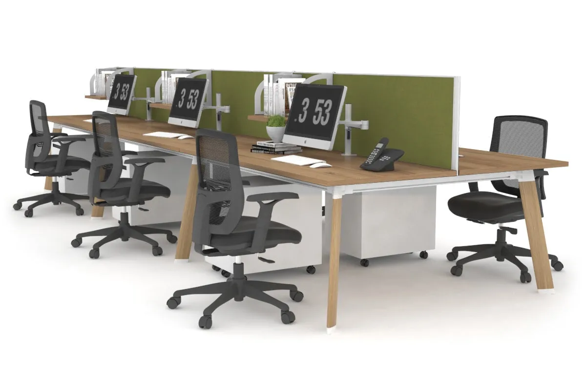 Switch - 6 Person Workstation Wood Imprint Frame [1600L x 700W]
