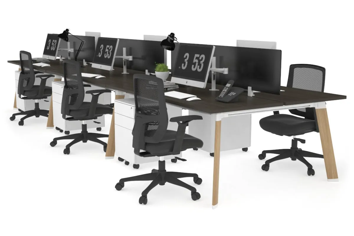 Switch - 6 Person Workstation Wood Imprint Frame [1600L x 700W]