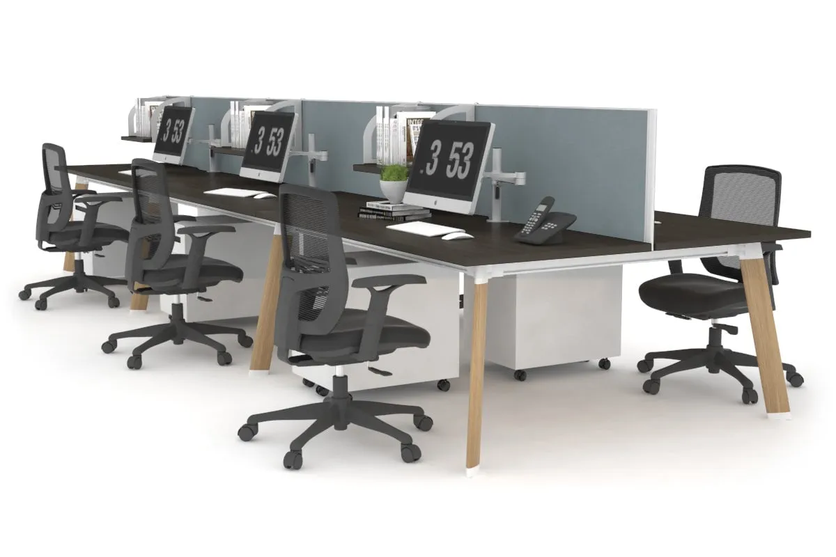 Switch - 6 Person Workstation Wood Imprint Frame [1600L x 700W]
