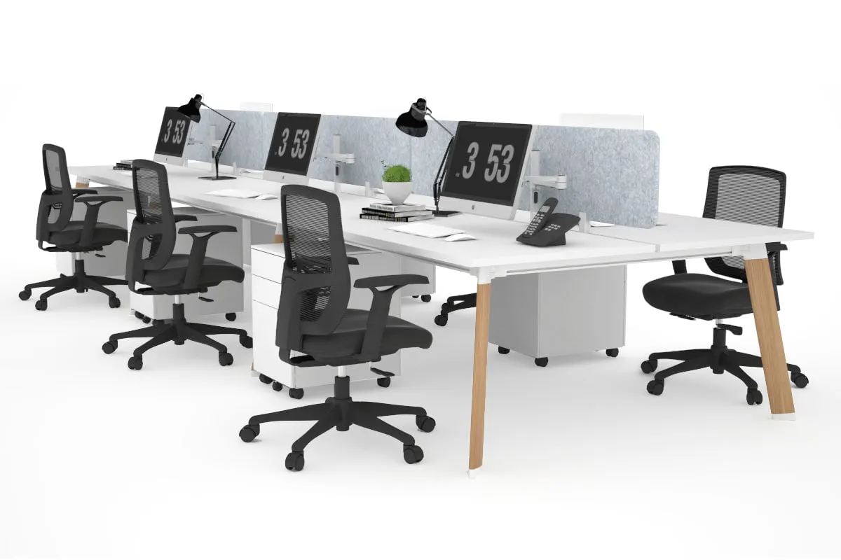 Switch - 6 Person Workstation Wood Imprint Frame [1600L x 700W]