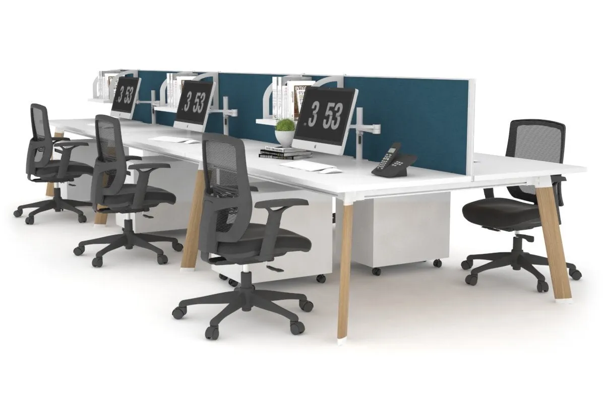 Switch - 6 Person Workstation Wood Imprint Frame [1600L x 700W]