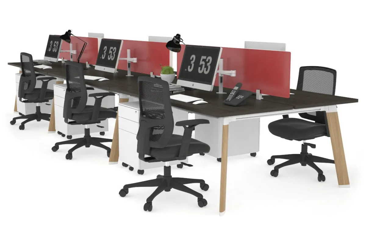 Switch - 6 Person Workstation Wood Imprint Frame [1600L x 700W]