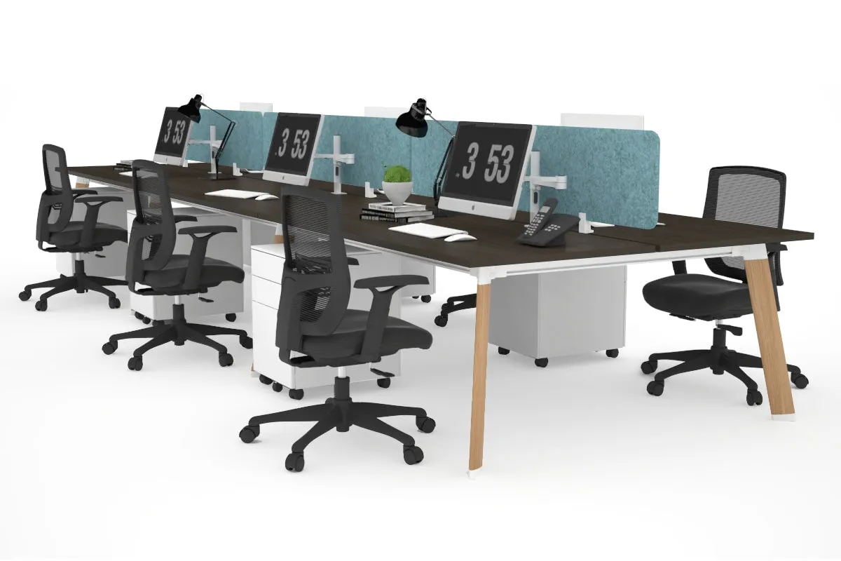 Switch - 6 Person Workstation Wood Imprint Frame [1600L x 700W]
