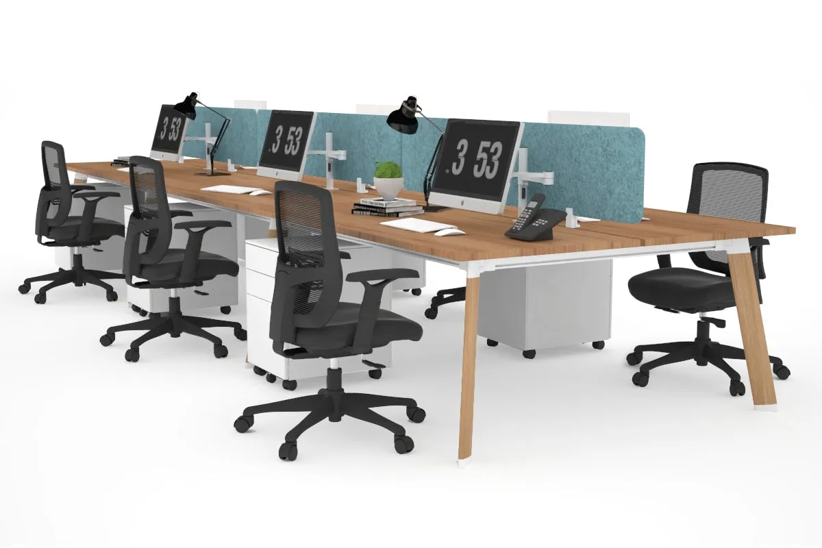 Switch - 6 Person Workstation Wood Imprint Frame [1600L x 700W]
