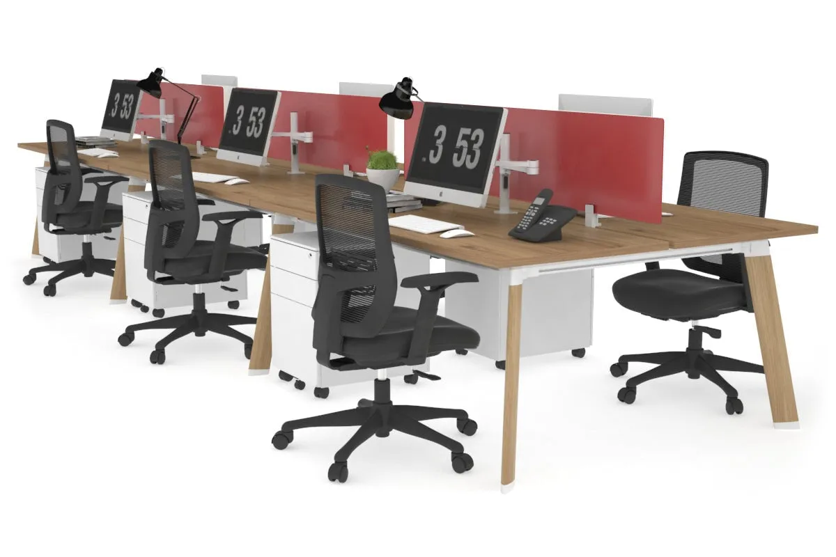 Switch - 6 Person Workstation Wood Imprint Frame [1600L x 700W]