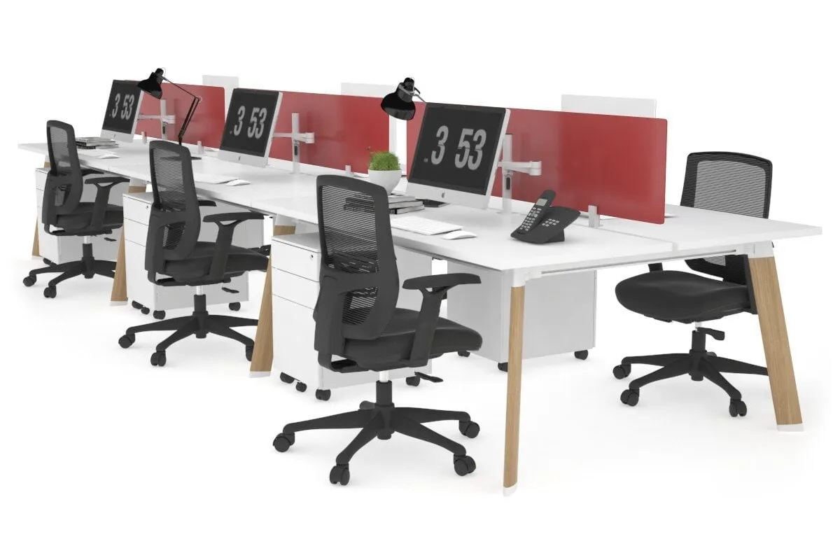 Switch - 6 Person Workstation Wood Imprint Frame [1600L x 700W]