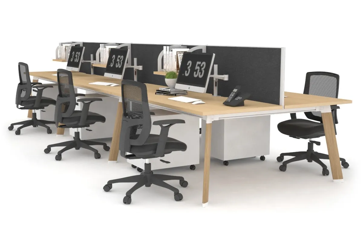 Switch - 6 Person Workstation Wood Imprint Frame [1600L x 700W]