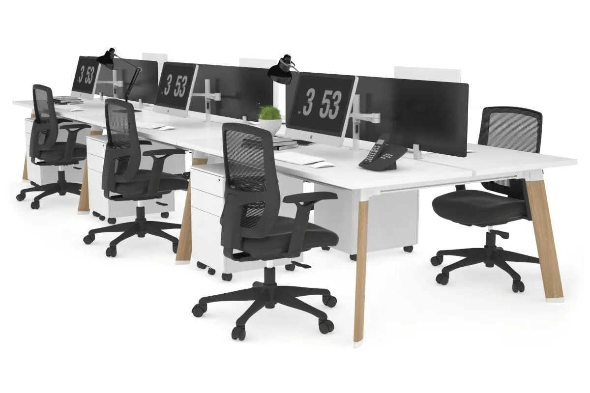 Switch - 6 Person Workstation Wood Imprint Frame [1600L x 700W]