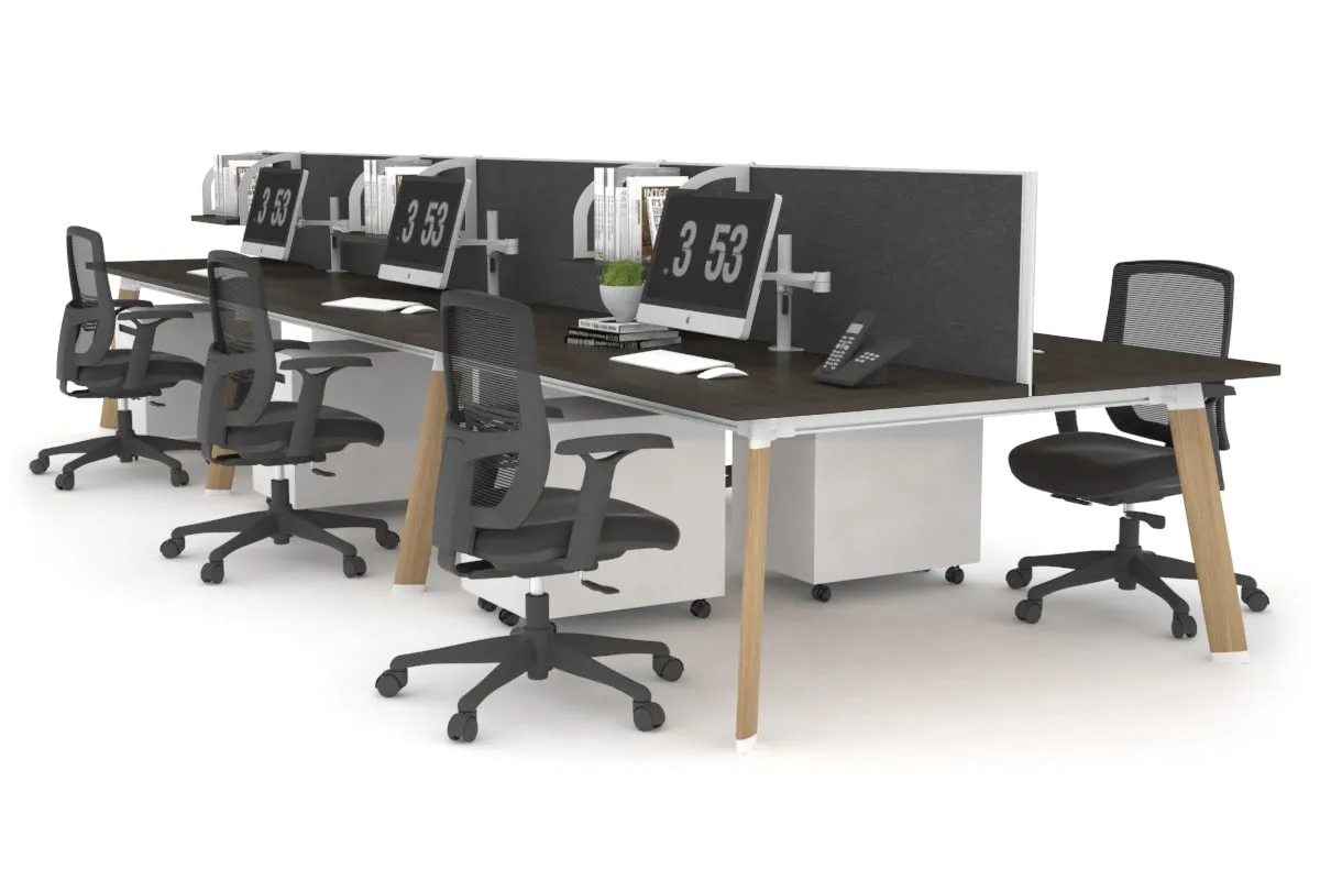 Switch - 6 Person Workstation Wood Imprint Frame [1600L x 700W]