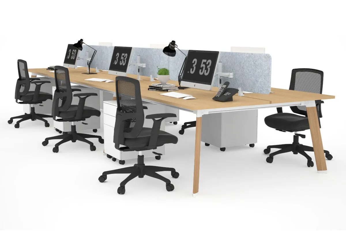Switch - 6 Person Workstation Wood Imprint Frame [1600L x 700W]