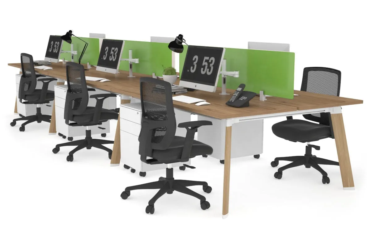 Switch - 6 Person Workstation Wood Imprint Frame [1600L x 700W]