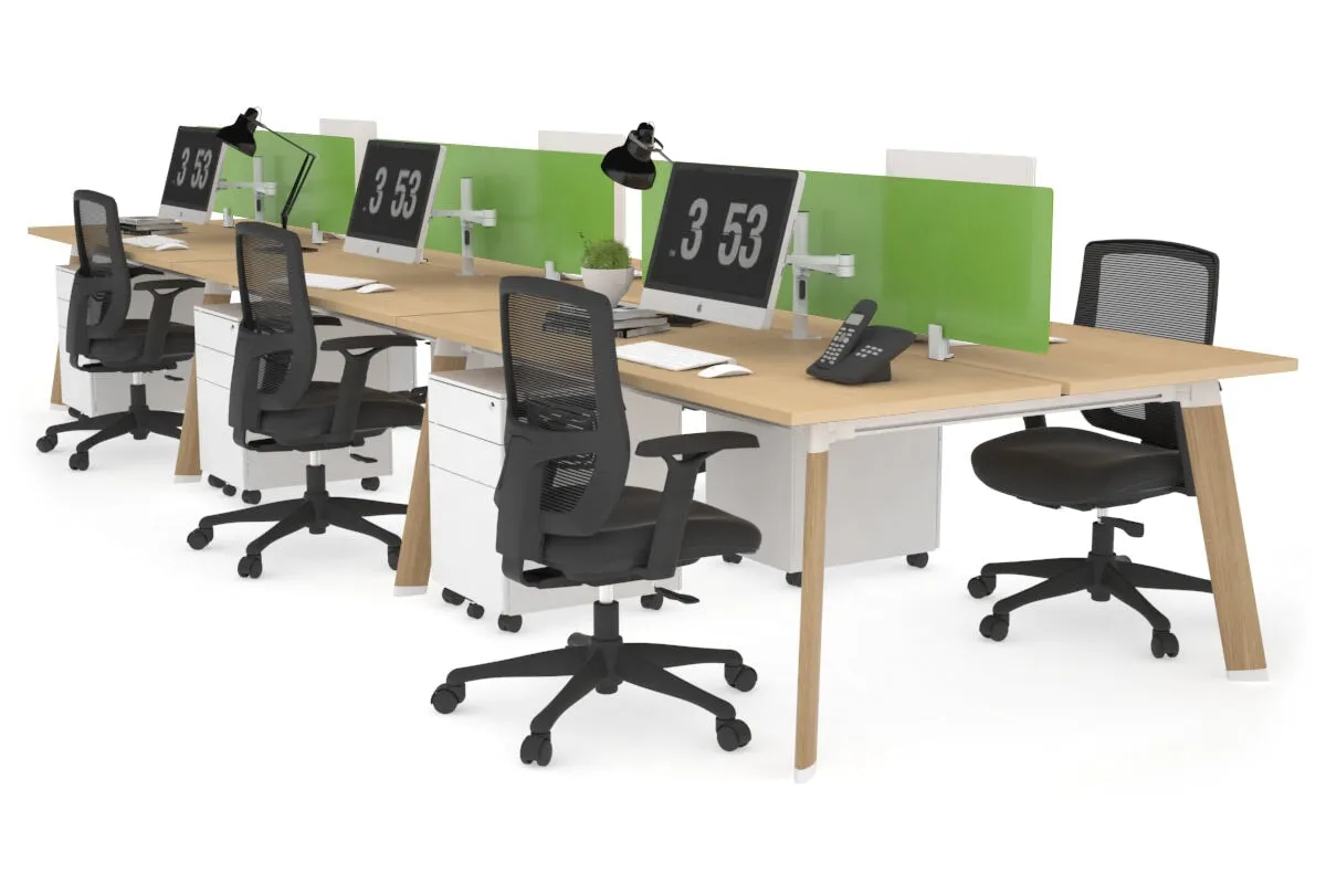 Switch - 6 Person Workstation Wood Imprint Frame [1600L x 700W]