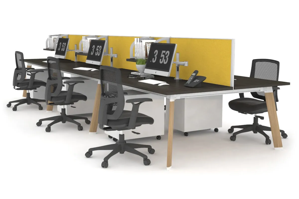 Switch - 6 Person Workstation Wood Imprint Frame [1800L x 700W]